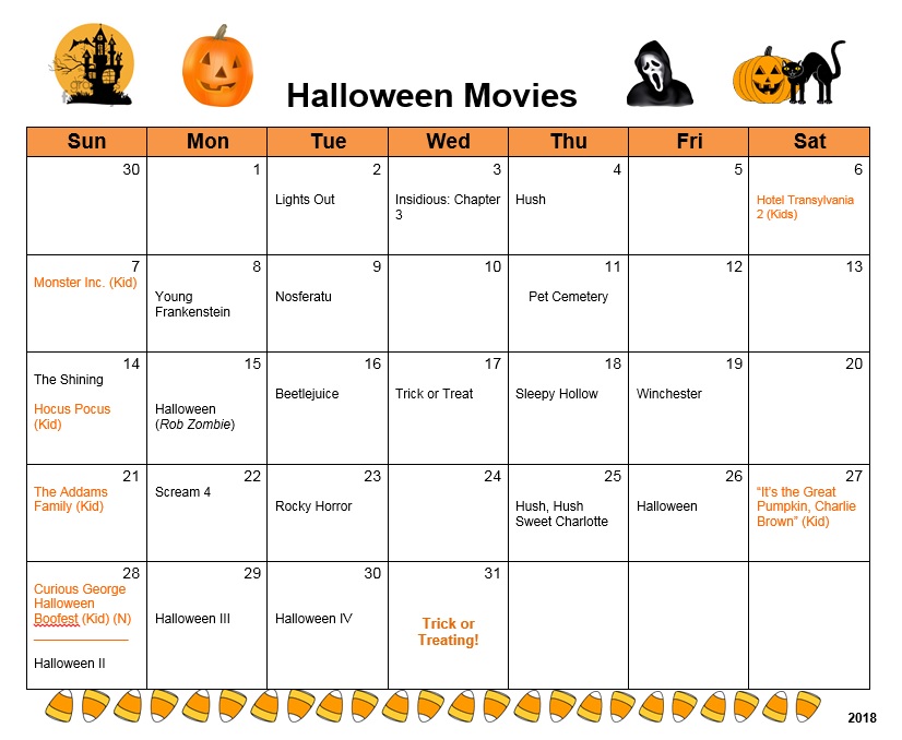 Halloween Movie list