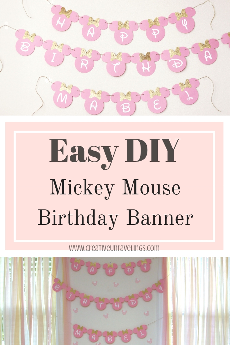 how to make a minnie mouse birthday banner