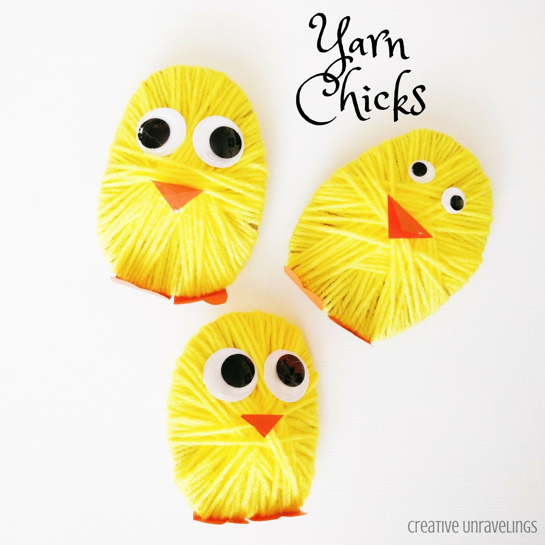 Yarn chicks spring craft
